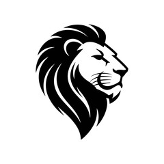 Lion head vector logo, Wild roaring lion king head tattoo set, Front and side view predator face, minimal lions heads icon black and white ink sketch silhouettes design, Eps, Ai, Svg format