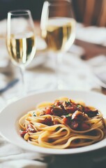 Pasta with seafood sauce