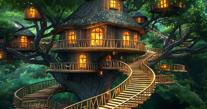 Magical treehouse forest