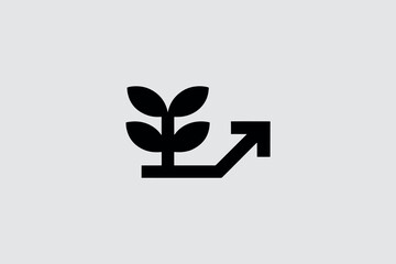 Vector illustration arrow with plant