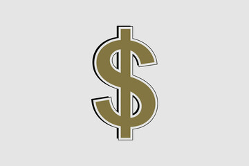 Golden dollar sign, business and wealth concept