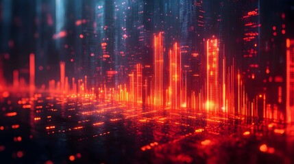 Fototapeta premium Visual representation of economic downturn with inflation charts and rising prices, showing financial risk, market trends, and recession impact 