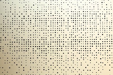 Black dots of varying sizes are arranged on a gradient