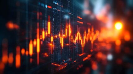 Visual representation of economic downturn with inflation charts and rising prices, showing financial risk, market trends, and recession impact
