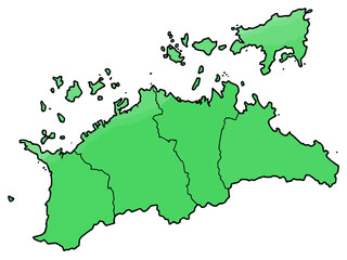 少しゆるい香川県地図 地域分け 四国 西日本