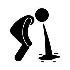 vomiting glyph icon