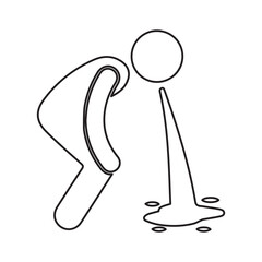 vomiting line icon