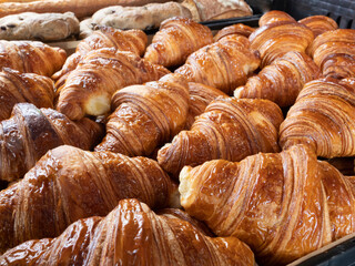 Still-life of fresh croissants.