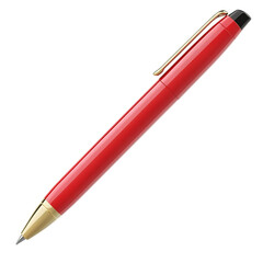 Red pen isolated on transparent background