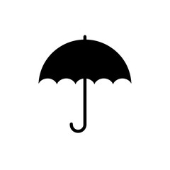 Black umbrella silhouette on a white background  