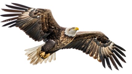 Fototapeta premium Majestic Sea Eagle (White Tailed Eagle) Haliaeetus Albicilla in Flight Close-up