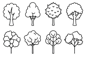 Tree Elements Flat Design Collection