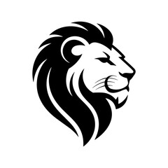 Lion head vector logo, Wild roaring lion king head tattoo set, Front and side view predator face, minimal lions heads icon black and white ink sketch silhouettes design, Eps, Ai, Svg format