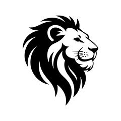 Lion head vector logo, Wild roaring lion king head tattoo set, Front and side view predator face, minimal lions heads icon black and white ink sketch silhouettes design, Eps, Ai, Svg format