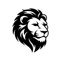 Lion head vector logo, Wild roaring lion king head tattoo set, Front and side view predator face, minimal lions heads icon black and white ink sketch silhouettes design, Eps, Ai, Svg format