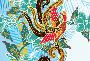 Indonesian Batik with a very beautiful and unique peacock motif is suitable for textiles.