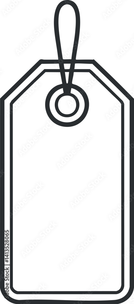 Aufkleber a simple and minimalist blank tag design suitable for various labeling and tagging purposes.