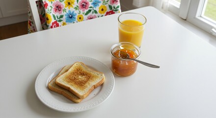 Top View of a Cozy Breakfast Spread
