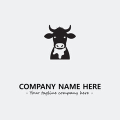 Cow illustration black and white for logo company vector image
