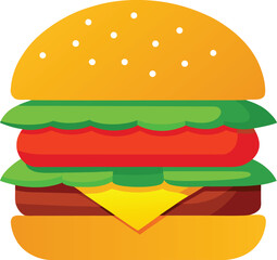 Cheeseburger With Lettuce Tomato Onion And Melted Cheese.