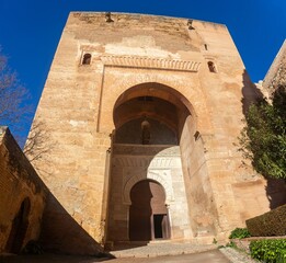 
Puerta de la Justicia, Gate of Justice or Esplanade, Entrance to Alhambra Palace, Famous Moorish...