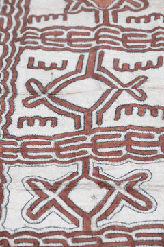 Papua New Guinea, Oro Province, Tufi Island, Baga Village. Traditional tapa cloth.