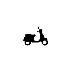 Vintage scooter silhouette against a plain background  