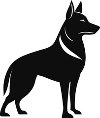  Iconic German Shepherd Vector Art in Alert Pose.