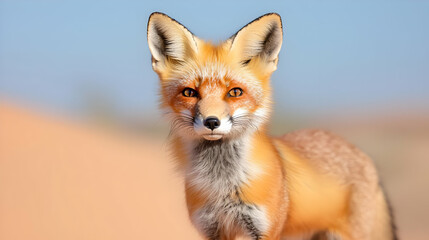 Obraz premium Red fox in desert wildlife nature photography image