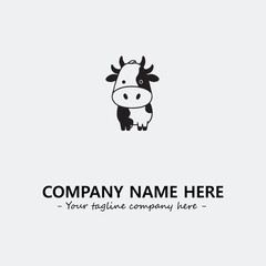 Cow illustration black and white for logo company vector image

