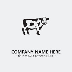Cow illustration black and white for logo company vector image

