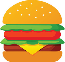 Mouth Watering Photorealistic Cheeseburger with Fresh Ingredients.