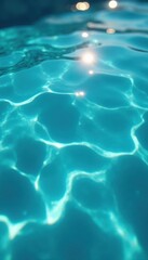 Obraz premium Sparkling clear water with concentric circles, circular waves, ocean, concentric