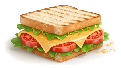 sandwich on white background
