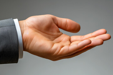 Obraz premium A man's hand is shown with a white background