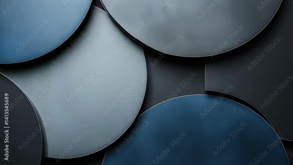 Poster discover captivating textures and shapes in a modern abstract design filled with deep blues and shad