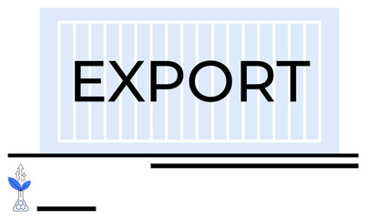 Large shipping container labeled EXPORT emphasizing global commerce and trade. Ideal for international trade, supply chain, logistics, transportation, business growth, globalization, simple landing