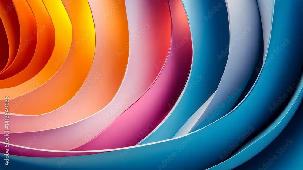 Aufkleber Vibrant waves of color create a mesmerizing visual experience in a dynamic art display Generative AI