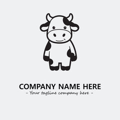 Cow illustration black and white for logo company vector image
