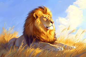 Regal Majesty: The Lion's Commanding Presence in the Heart of the Savannah