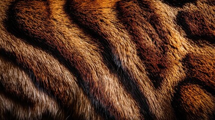 Ocelot Fur Closeup Texture Pattern, Golden Brown and Black Stripes, Detailed Jungle Cat Coat, Wild Feline Camouflage, Macro View of Exotic Predator Skin