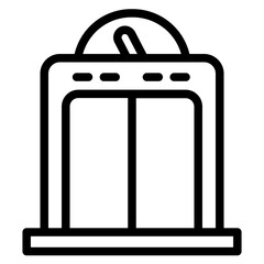 Door Down Elevator Line Icon