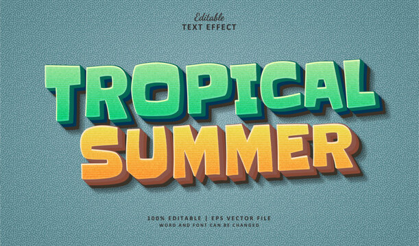 Tropical Summer Editable Text Effect Style Vintage