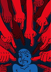 Hands to blame illustration