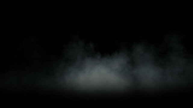 Super Slow Motion Shot of Atmospheric Smoke Slowly Floating on Black Background at 1000fps.