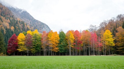 Autumn landscape vibrant foliage and serene scenery