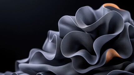 Abstract dark gray blue flowing form artistic background texture image
