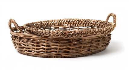 Fototapeta premium Photorealistic image of a cordless storage basket with stackable design on a white background
