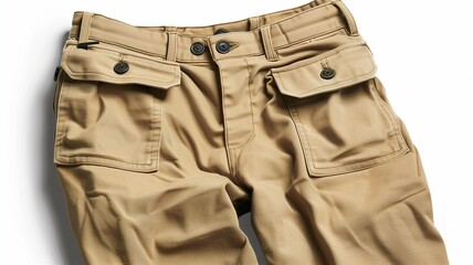 Photorealistic image of a cargo pants on a white background