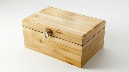 Photorealistic image of a bamboo organizer box